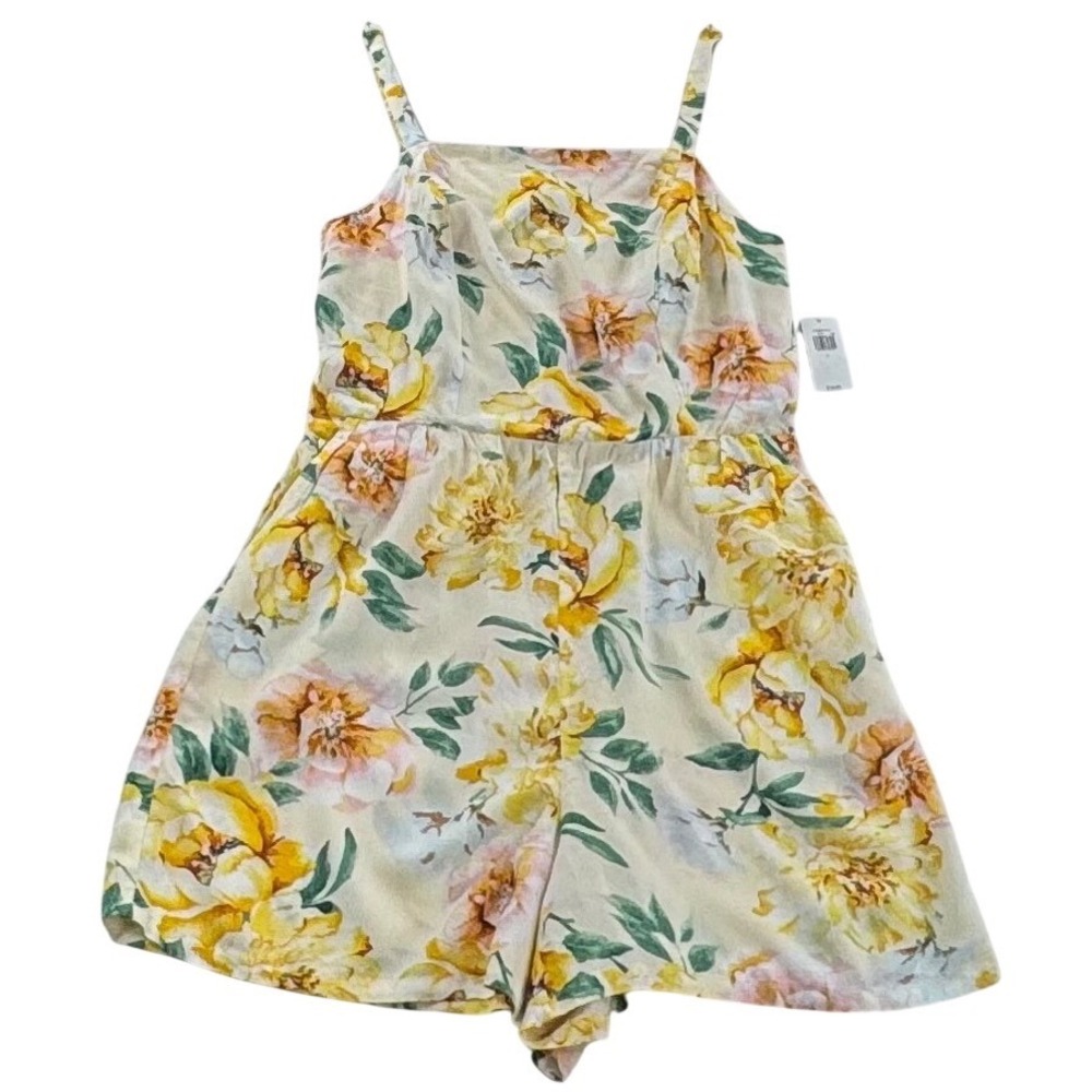 Old Navy Floral Cami Romper Women's Small NWT Smocked Sleeveless Rayon Spring